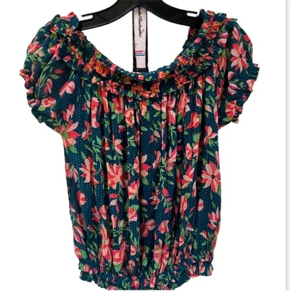 Free People Suki Blouse in Garden Combo Size Small NWT - Picture 6 of 9